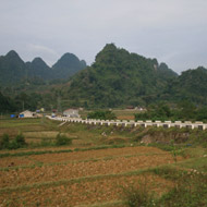 Mountains near the Chinese border Dong Khe Cao Bang