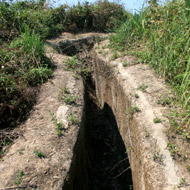 A former fighting trench at Beatrice (Him Lam) at Dien Bien Phu