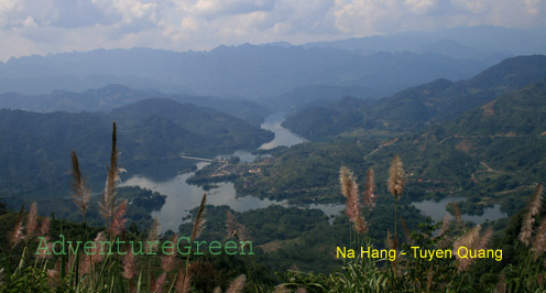 A view of Na Hang Lake from above