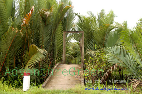 A gate to a coconut garden at Ben Tre