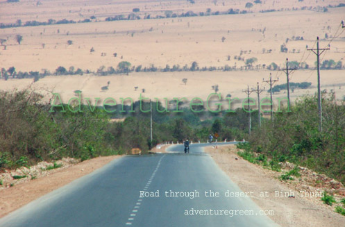 Road through the desert of Binh Thuan
