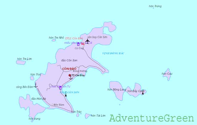 Map of the Con Dao Islands