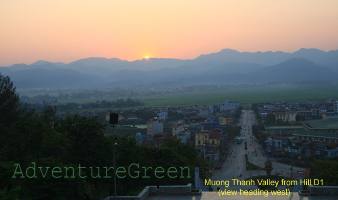The view heading west of the Muong Thanh Valley from Hill D1