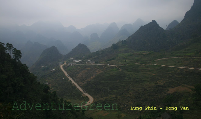 Amazing landscape with serrated ridges at Lung Phin in Ha Giang Vietnam