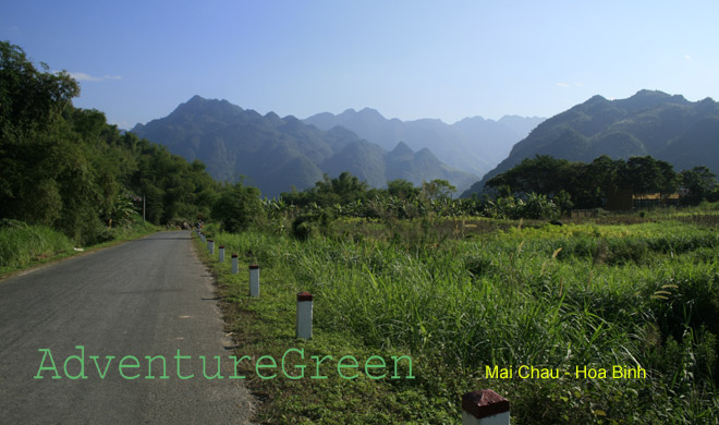 Scenic road at Mai Chau, Hoa Binh