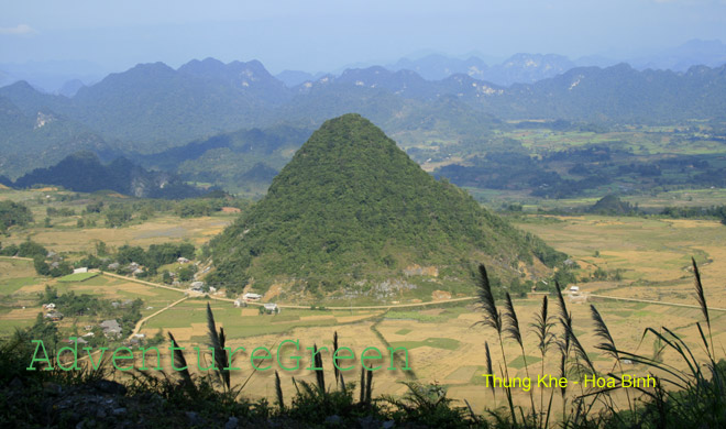 Scenic mountains at the Thung Khe Pass in Mai Chau District, Hoa Binh Province, Vietnam