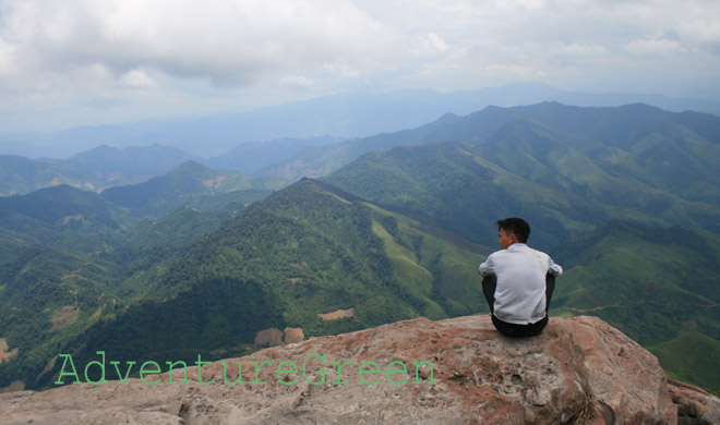 View over Muong Lat of Thanh Hoa Province and Laos from Mount Pha Luong