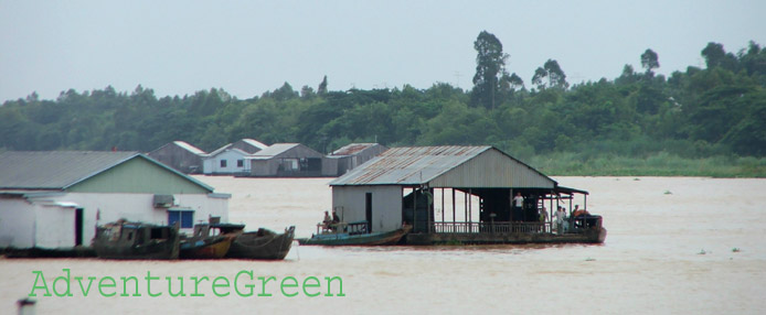 Floating houses at Chau Doc, An Giang