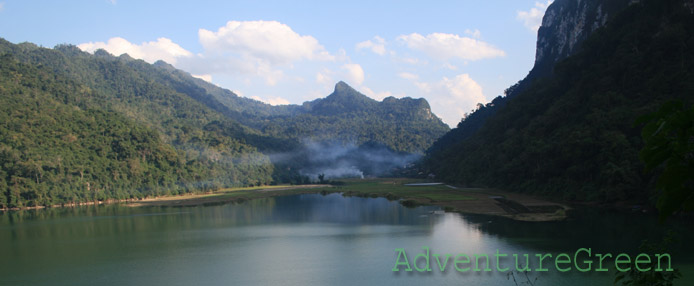 Mountains and lake at Ba Be National Park