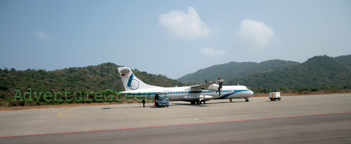 An aircraft at Con Son Airport, Con Dao Island