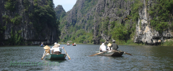 Rowing boats at Tam Coc Ninh Binh