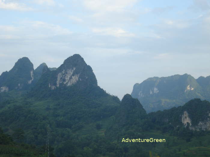 Magnificent mountains at the Khuoi Ky Village in Cao Bang Vietnam