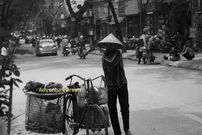 A street vendor in Hanoi Vietnam