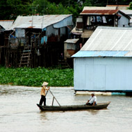A little boat carrying passengers at Chau Doc, An Giang