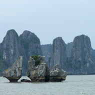 The Fighting Cock Islets on Halong Bay