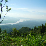 An aerial view of the Ba Vi National Park