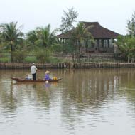 A little boat on th Thu Bon River, Hoi An, Vietnam