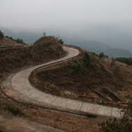 Road to the summit of the Mau Son Mountain at Lang Son