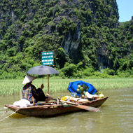 A rowing boat at Tam Coc, Ninh Binh