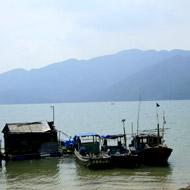 Fishing boats at the Quan Land Island, Quang Ninh Province