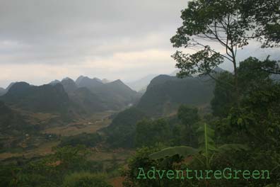 Scenic mountains at Nguyen Binh, Cao Bang, Vietnam