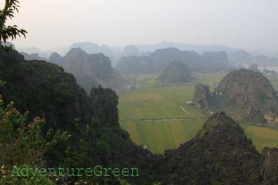 A view from Hang Mua of the landscape at Tam Coc, Ninh Binh, Vietnam A view from Hang Mua of the landscape at Tam Coc, Ninh Binh, Vietnam