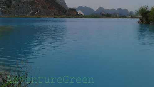 A turquoise water lake at Thuy Nguyen, a great photogenic site