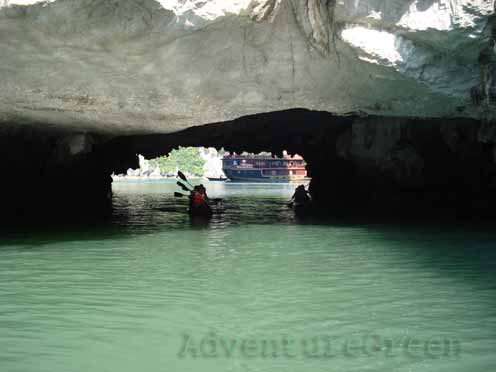 Kayaking at the Luon Cave (Lagoon) on Halong Bay