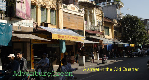 A street with watches and jewellery in the Old Quarter