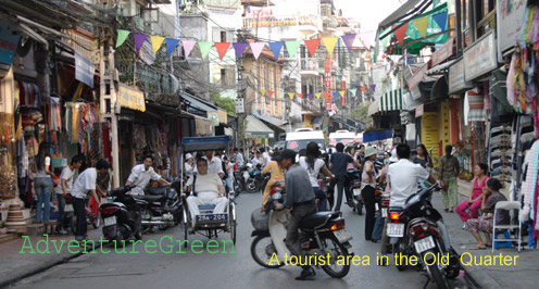 A tourist area in the Old Quarter