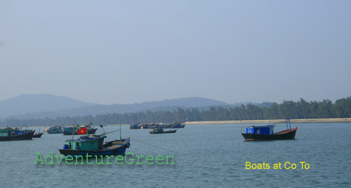 Boats parking near the pier at Co To