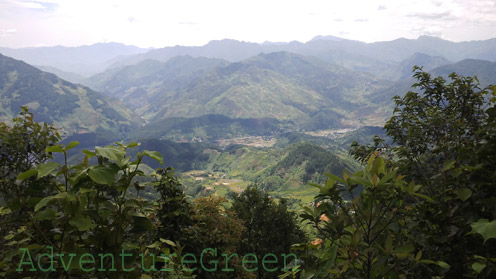 View of Tram Tau and the surrounding mountains