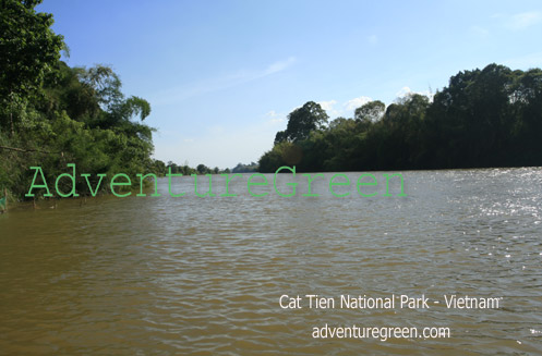 The Dong Nai River at the entrance to the Cat Tien National Park in Tan Phu District, Dong Nai Province, Vietnam