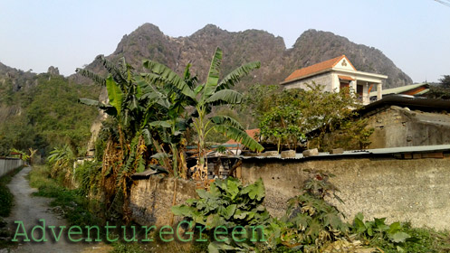 Scenic mountain on our cycling route at Thuy Nguyen