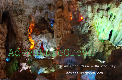 Thien Cung Cave on Halong Bay