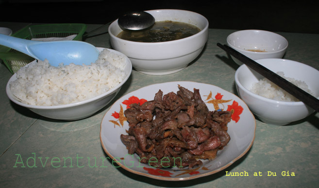 A simple meal at a Tay family at Du Gia