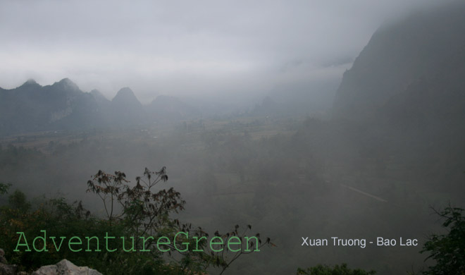 Xuan Truong Valley in the fog