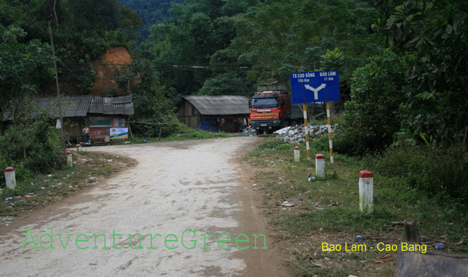 National Route 34C at Bao Lac District, Cao Bang via which we can travel between Cao Bang and Ha Giang