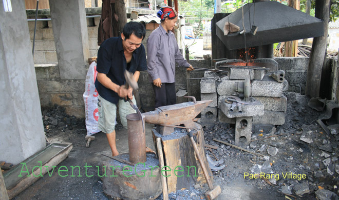 Blacksmiths at the Pac Rang Village in Cao Bang Vietnam