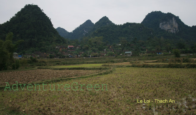 Peaceful countryside on the trek in Cao Bang Vietnam