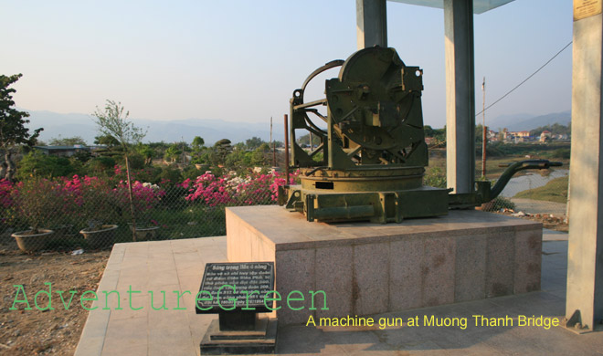 A machine gun near Muong Thanh Bridge