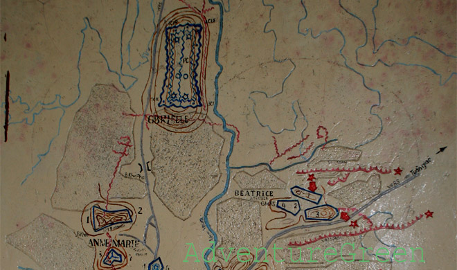 Map of the northern strongholds of the French at Dien Bien Phu