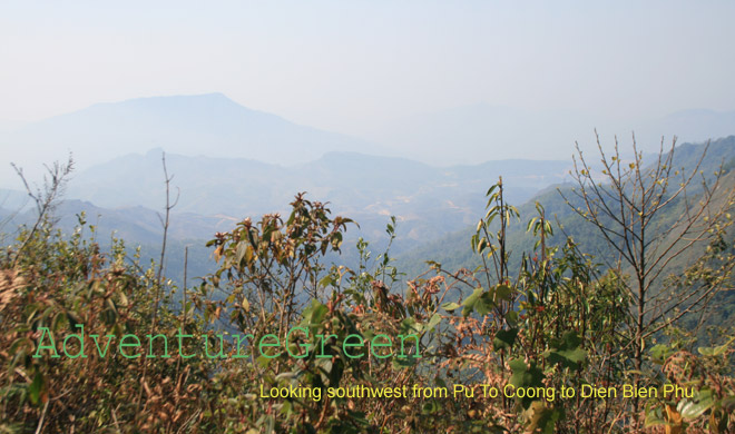 The view heading south-west from Pu To Coong to Dien Bien Phu