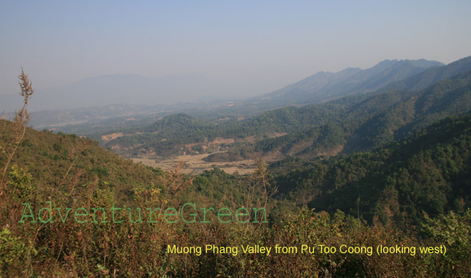 The view heading west fro Pu To Coong to Muong Phang Valley