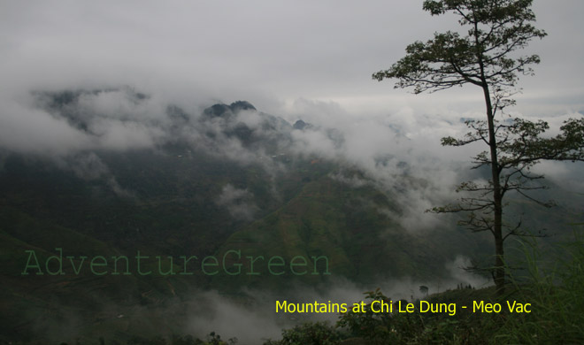 Breathtaking mountains on the way as we enter Meo Vac Township