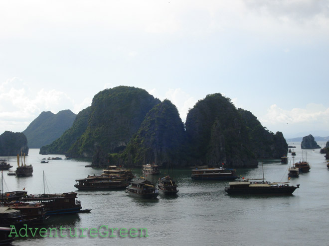 Scenic view of the Sung Sot Cave on Halong Bay