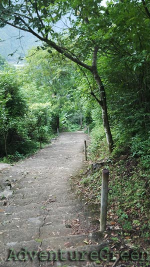 The steep staircase to the Chieu Cave, Mai Chau