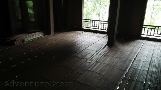 The bamboo floor of a house-on-stilts