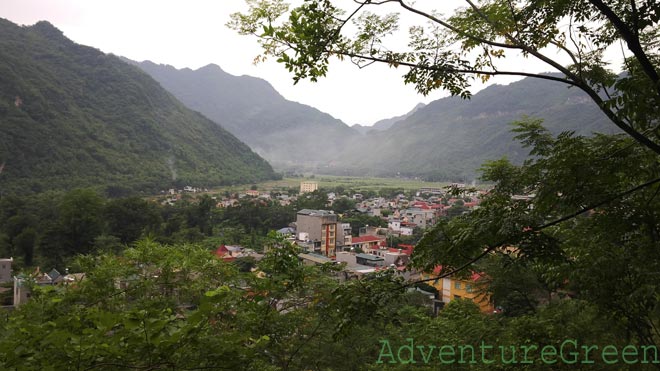 A view of the Mai Chau Valley and Mai Chau Town from the Chieu Cave