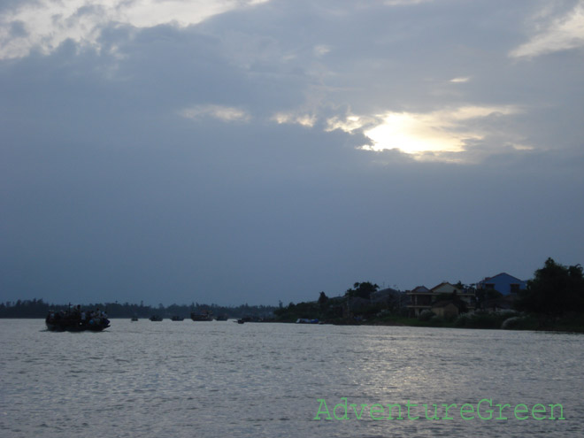 The Thu Bon River at Hoi An at dusk